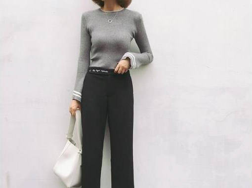 WT7349 Fashion Knit Top Grey