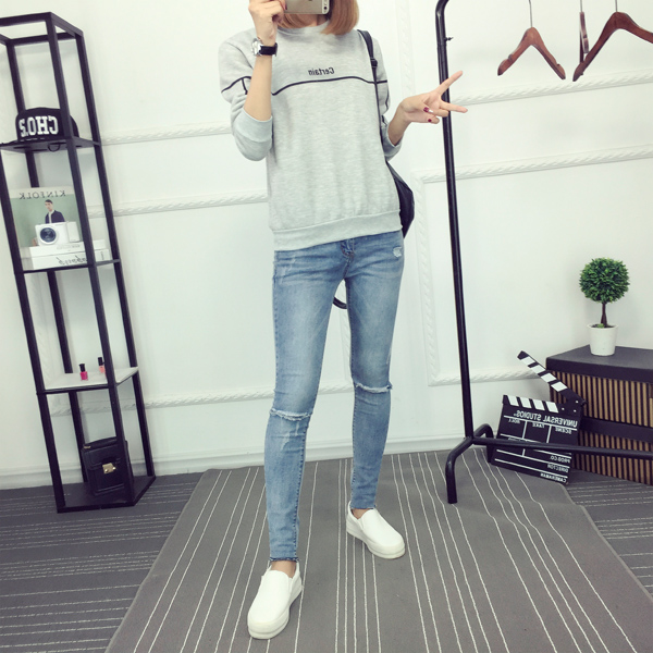 WT7358 Long Sleeves Top Grey