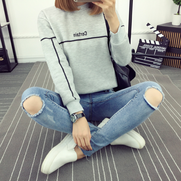 WT7358 Long Sleeves Top Grey