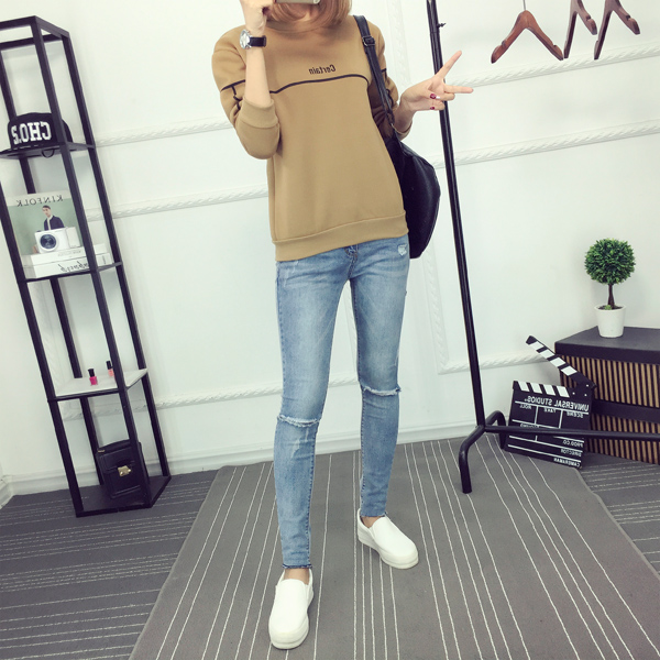 WT7358 Long Sleeves Top Khaki