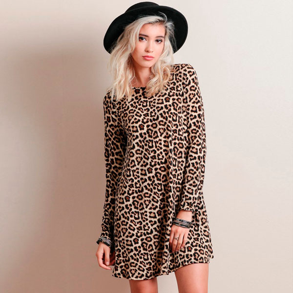 WD7360 Leopard Print Dress As Picture