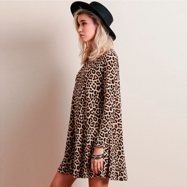 WD7360 Leopard Print Dress As Picture