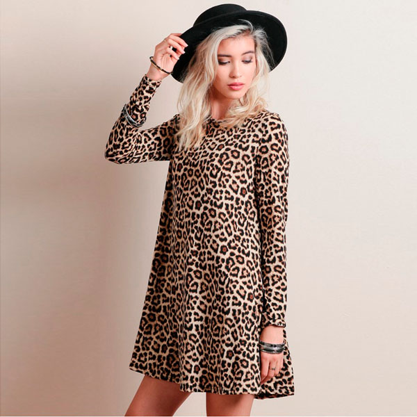 WD7360 Leopard Print Dress As Picture