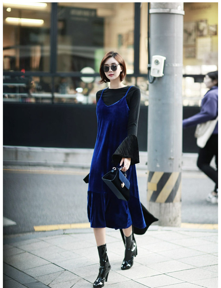 WD7384 Fashion Dress Blue