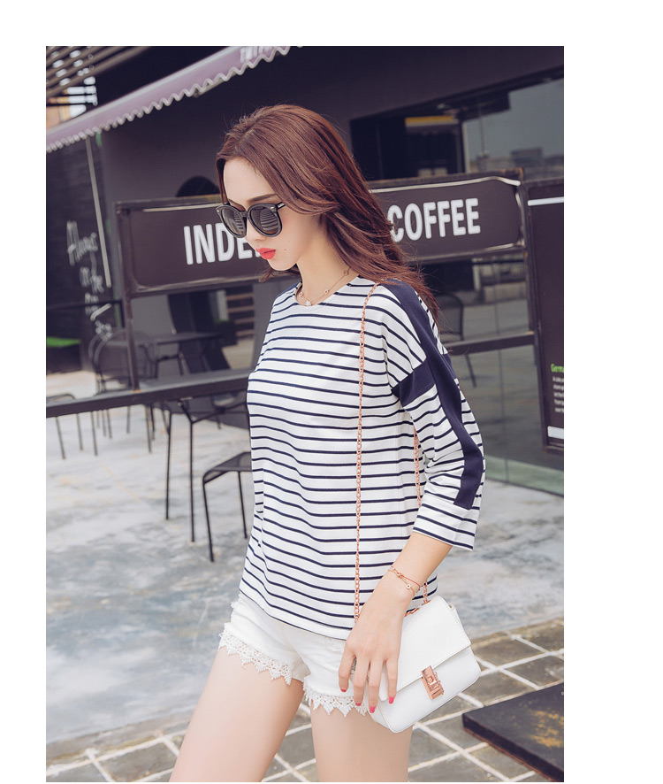 WT7388 Fashion Stripe Top White