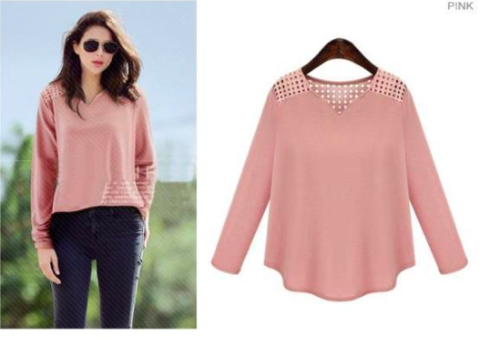 WT7397 Long Sleeves Top Pink