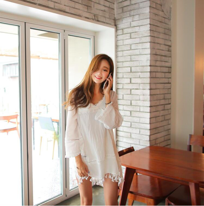 WD7423 Pretty Dress White