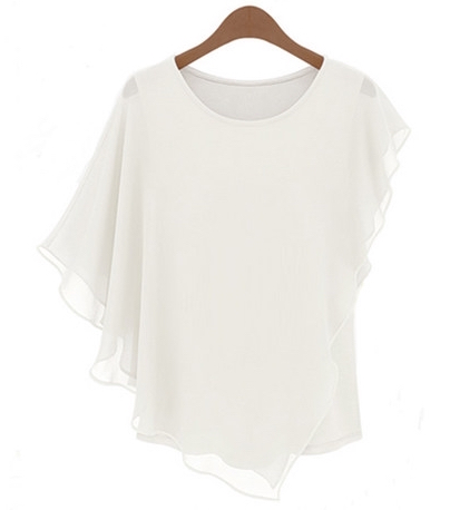 WT3757 Stylish Chiffon Top White