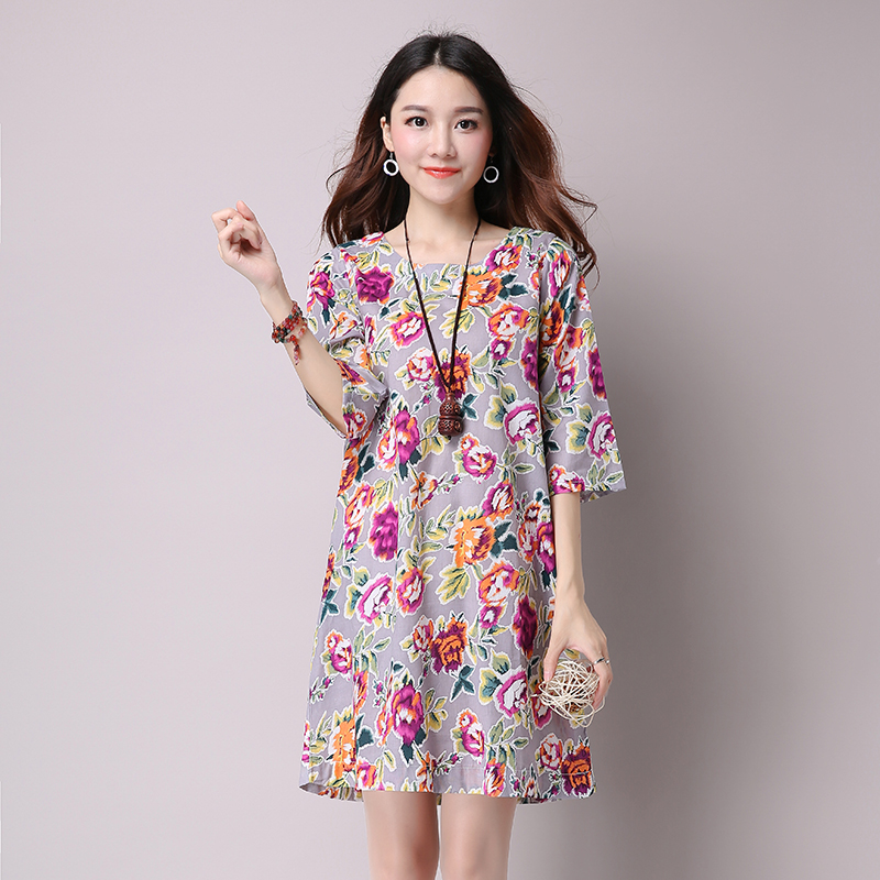 WD7431 Sweet Floral Dress Grey