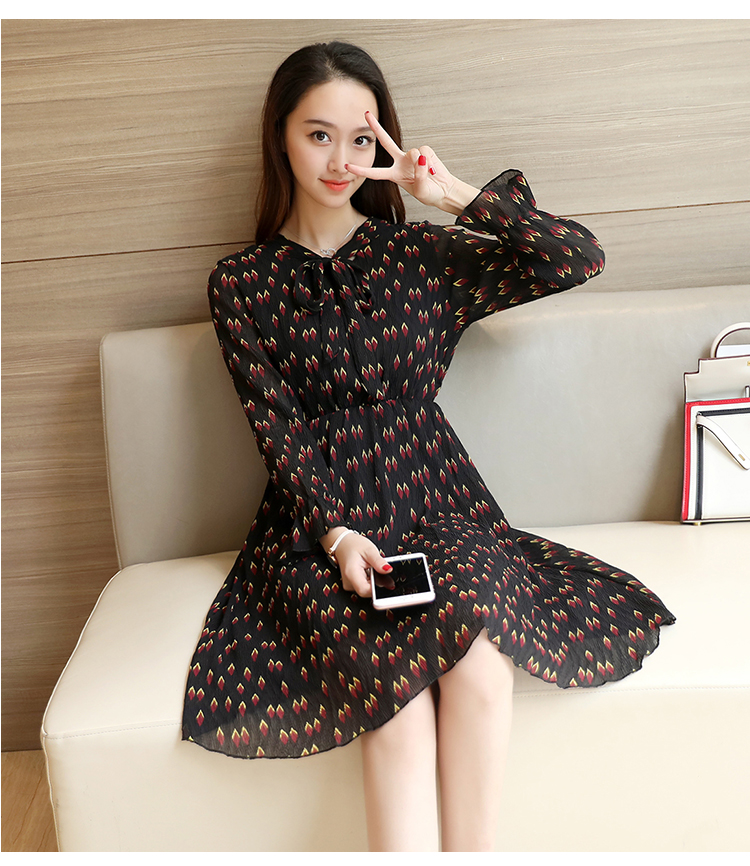 WD7462 Elegant Chiffon Dress Black