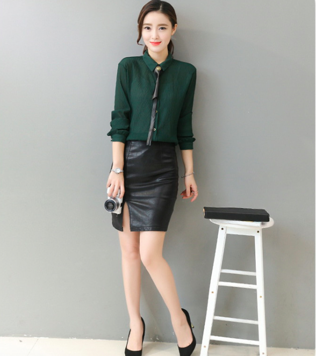 WT7470 Korea Fashion Top Green