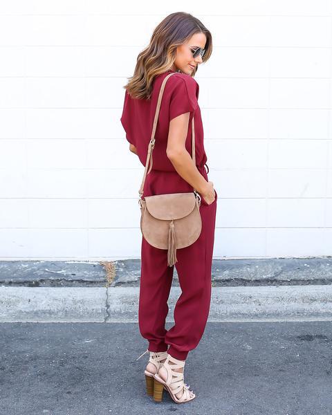 WP7478 Charming Jumpsuit Maroon