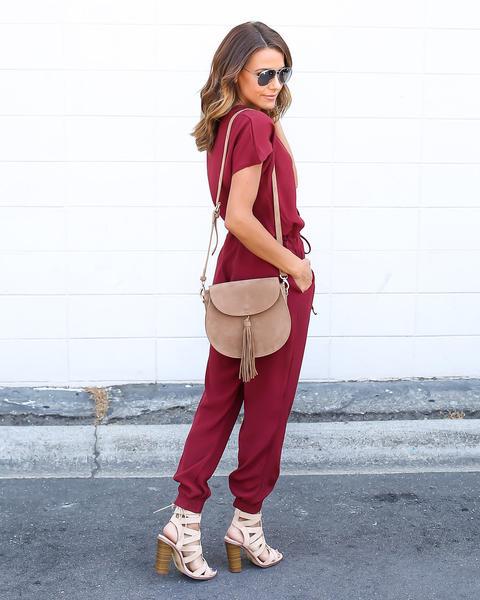 WP7478 Charming Jumpsuit Maroon