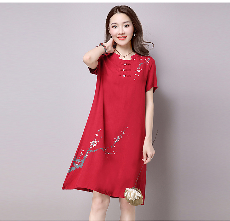 WC3774 Charming Stylish Cheongsam Red