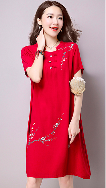 WC3774 Charming Stylish Cheongsam Red