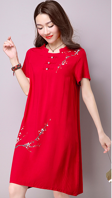 WC3774 Charming Stylish Cheongsam Red