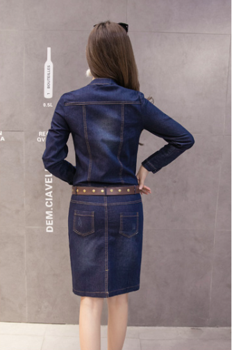 WD7483 Fashion Denim Dress Blue