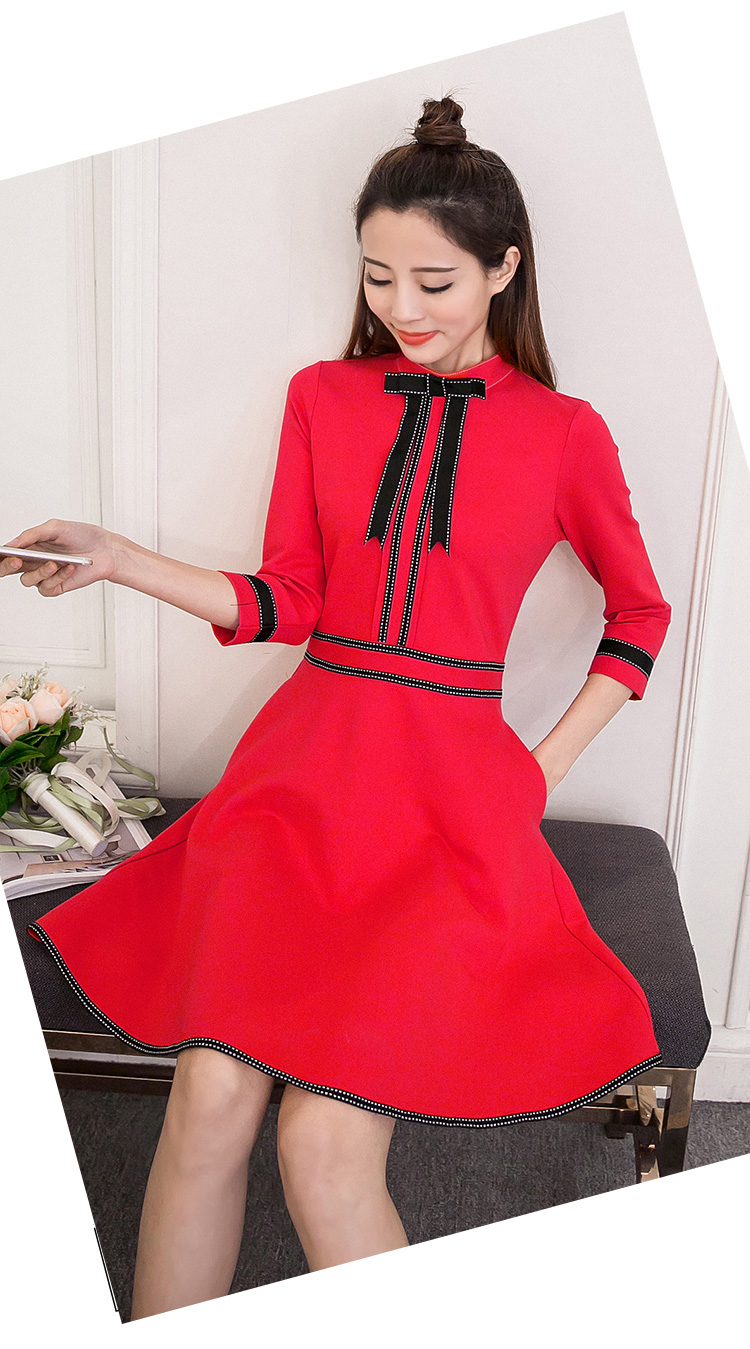 WD7492 Korea Charming Dress Red