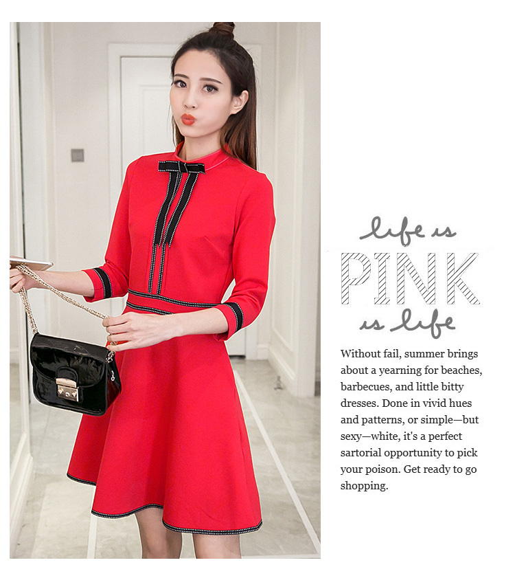 WD7492 Korea Charming Dress Red