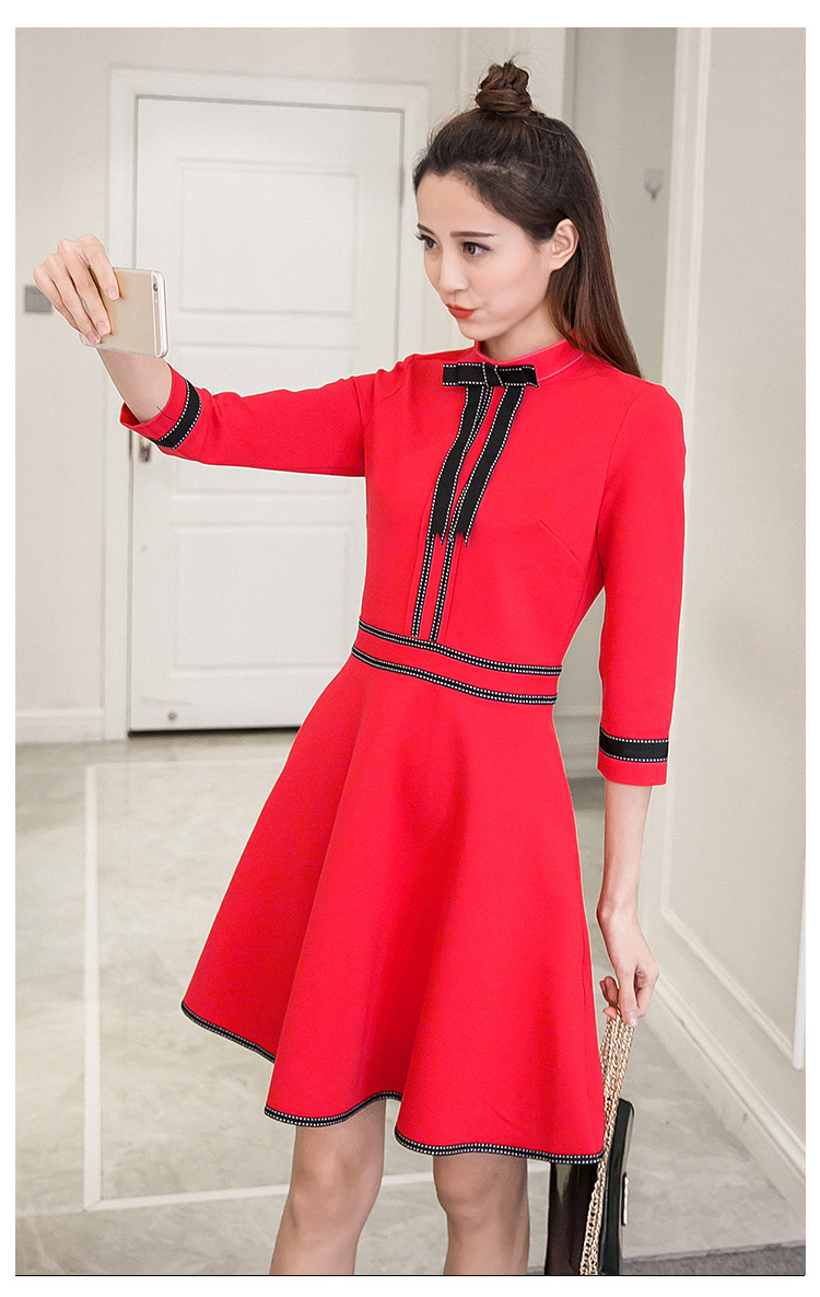 WD7492 Korea Charming Dress Red