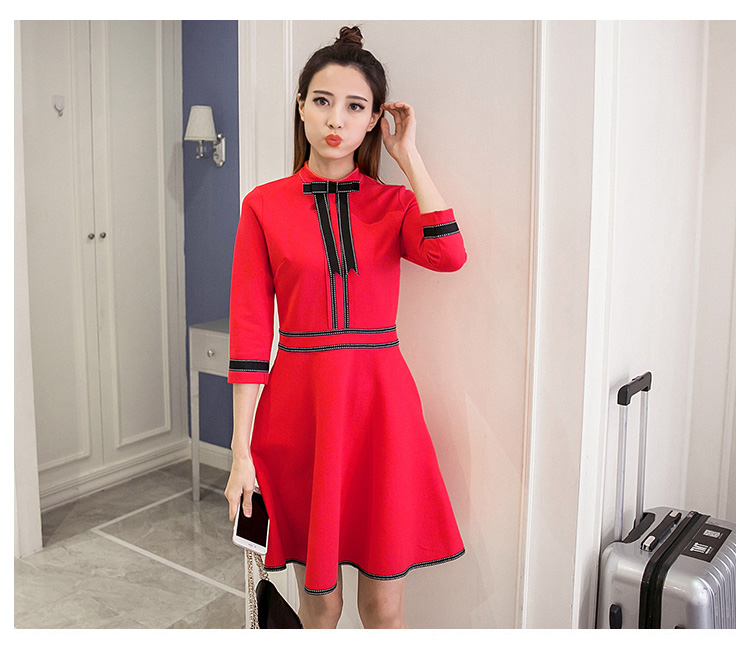 WD7492 Korea Charming Dress Red