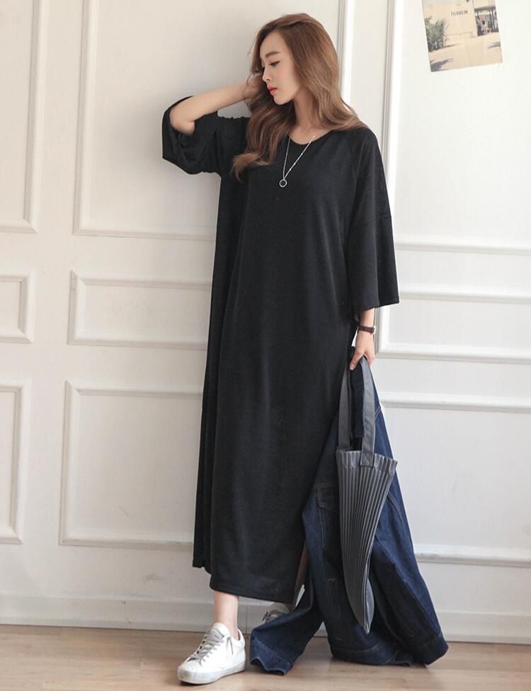 WD7516 Korea Fashion Dress Black