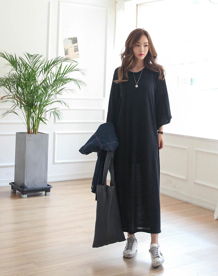 WD7516 Korea Fashion Dress Black