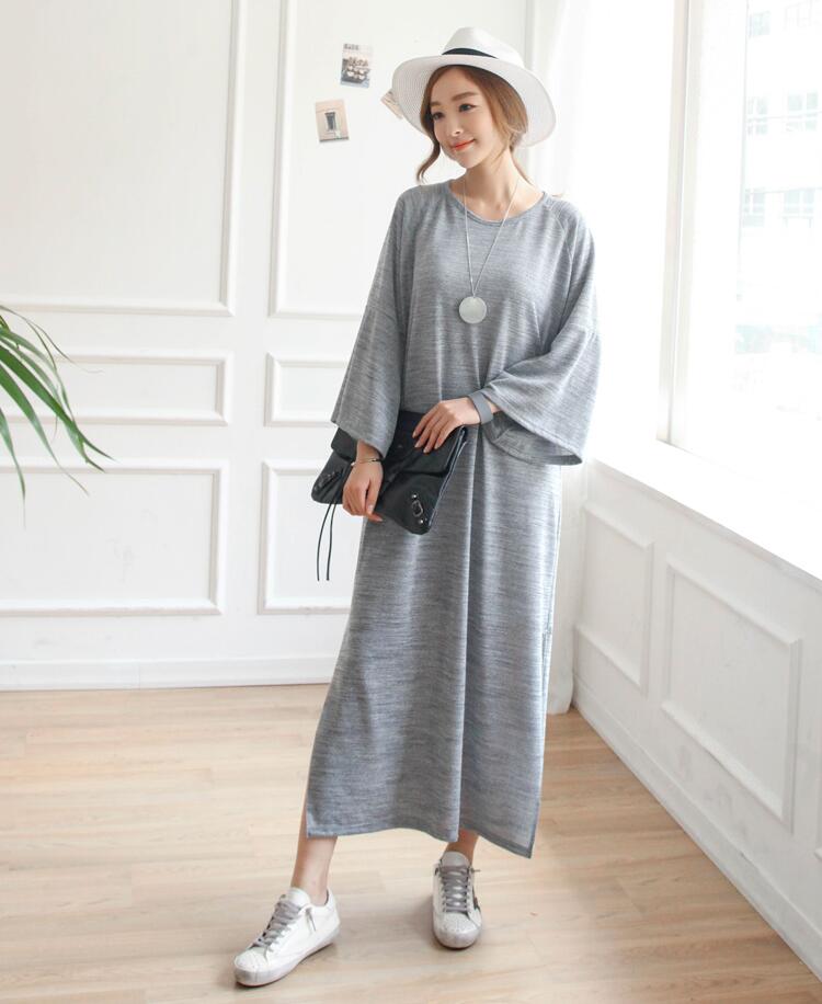 WD7516 Korea Fashion Dress Grey