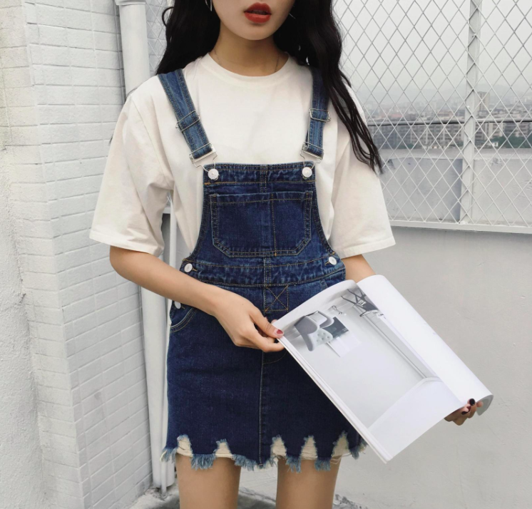 WD7520 Denim Dress Dark Blue