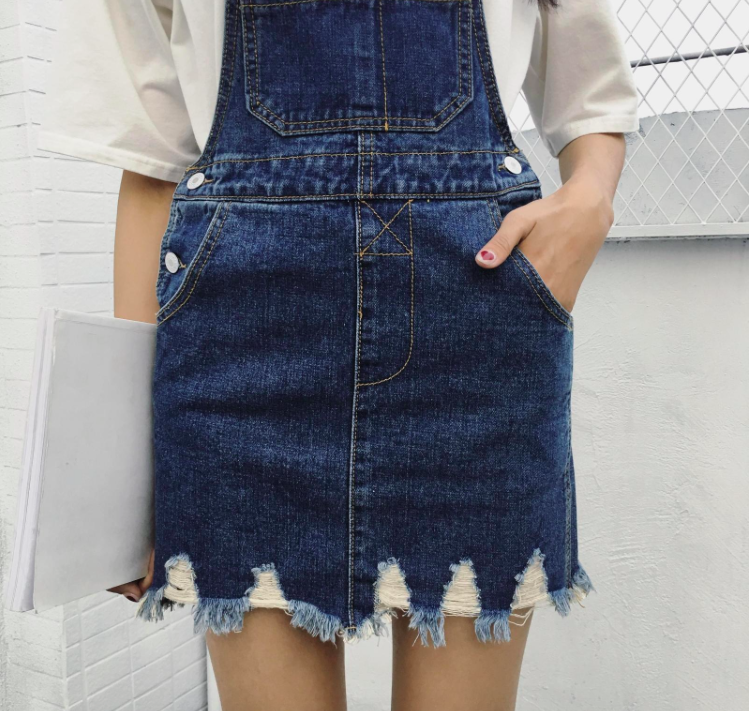 WD7520 Denim Dress Dark Blue