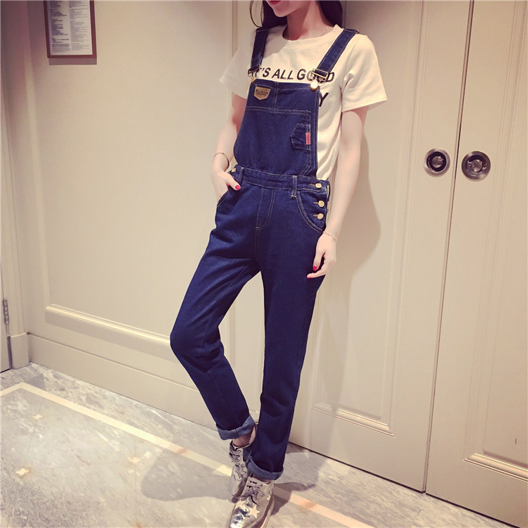 WP3779 Fashion Denim Jumpsuit Blue