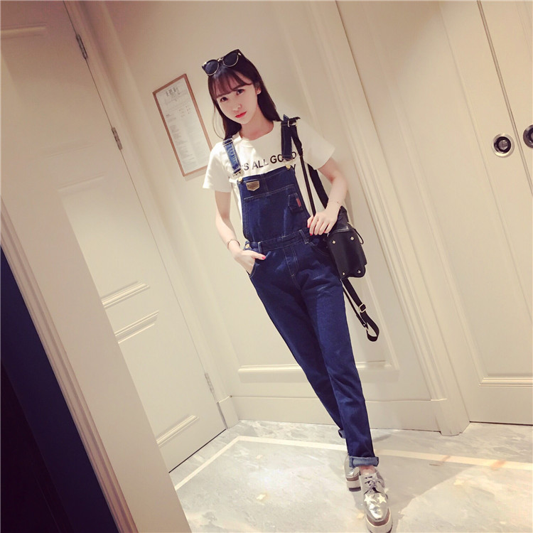 WP3779 Fashion Denim Jumpsuit Blue