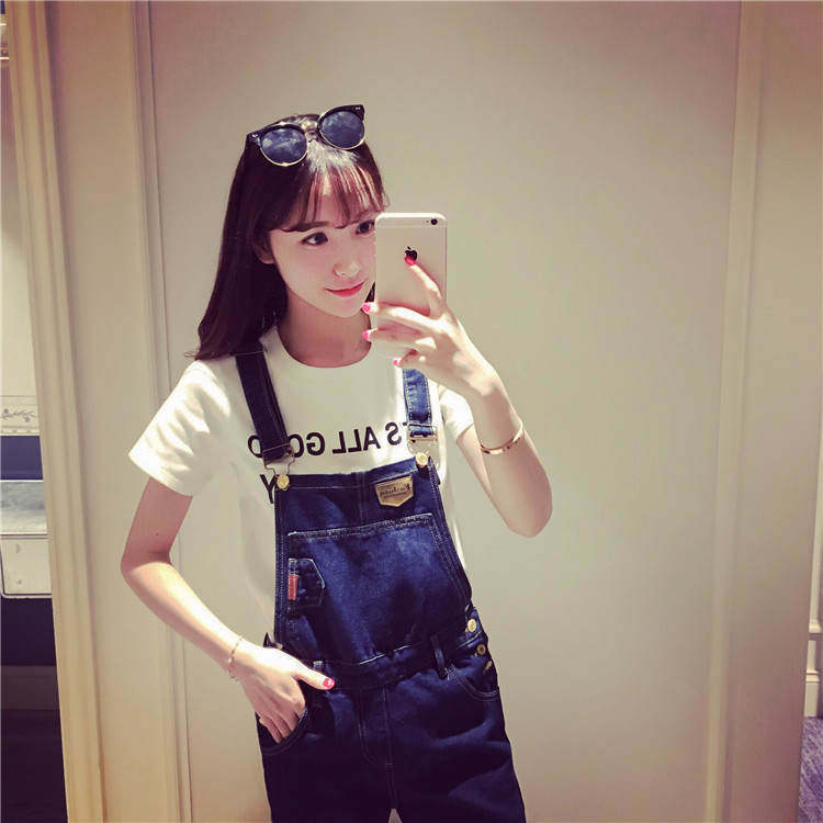 WP3779 Fashion Denim Jumpsuit Blue