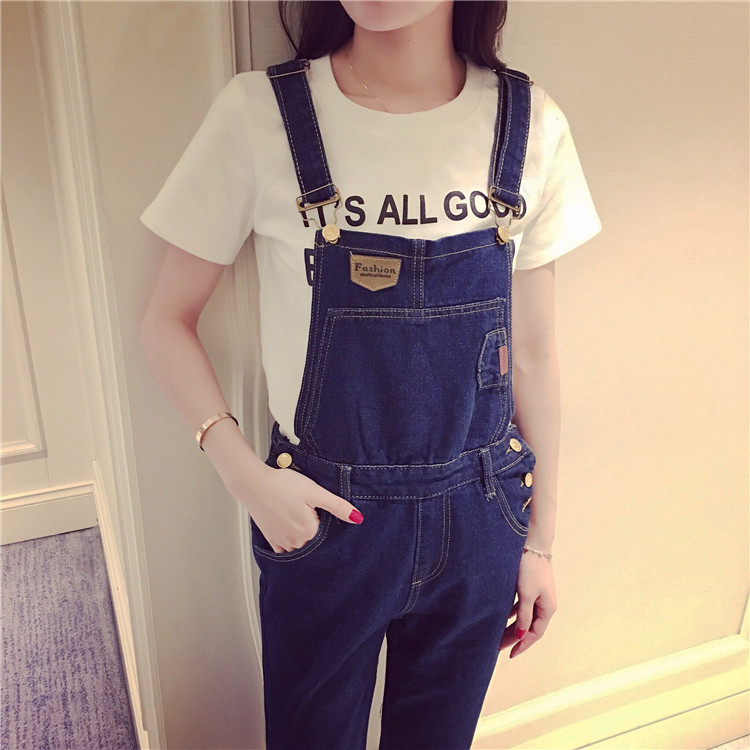 WP3779 Fashion Denim Jumpsuit Blue