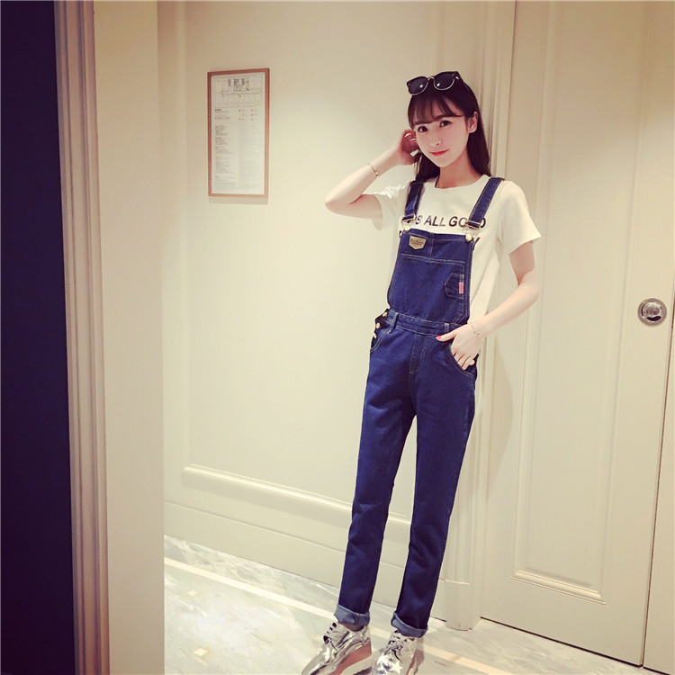 WP3779 Fashion Denim Jumpsuit Blue