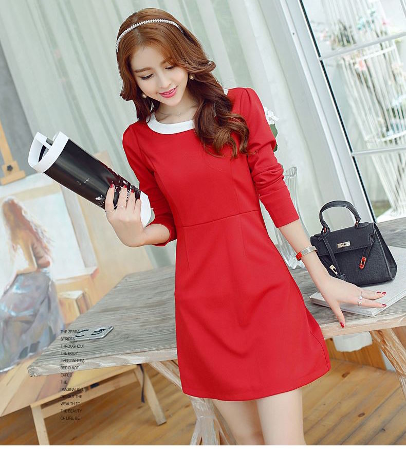 WD3783 Charming OL Dress Red