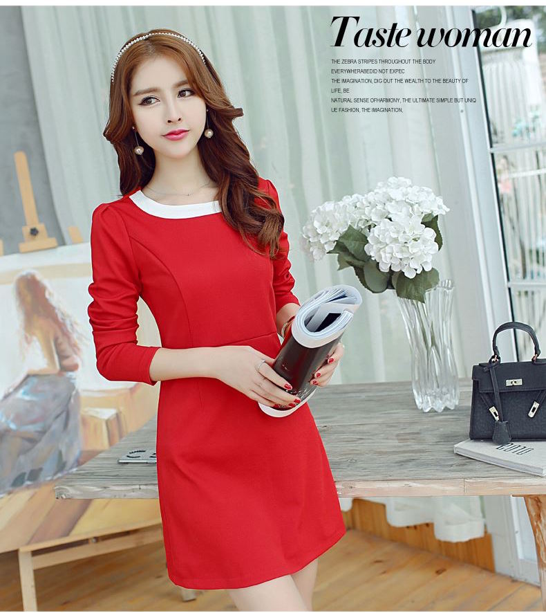 WD3783 Charming OL Dress Red