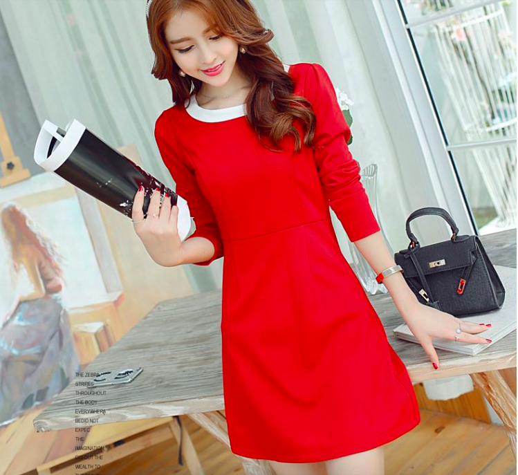 WD3783 Charming OL Dress Red