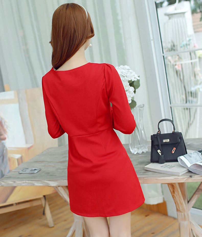 WD3783 Charming OL Dress Red