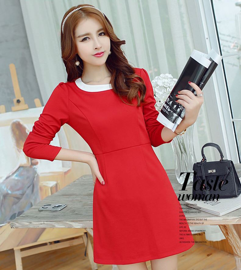 WD3783 Charming OL Dress Red