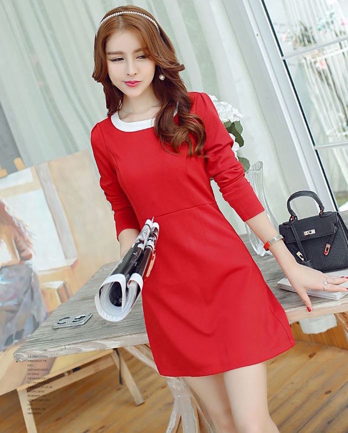 WD3783 Charming OL Dress Red