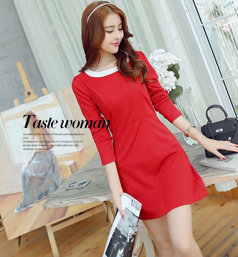 WD3783 Charming OL Dress Red