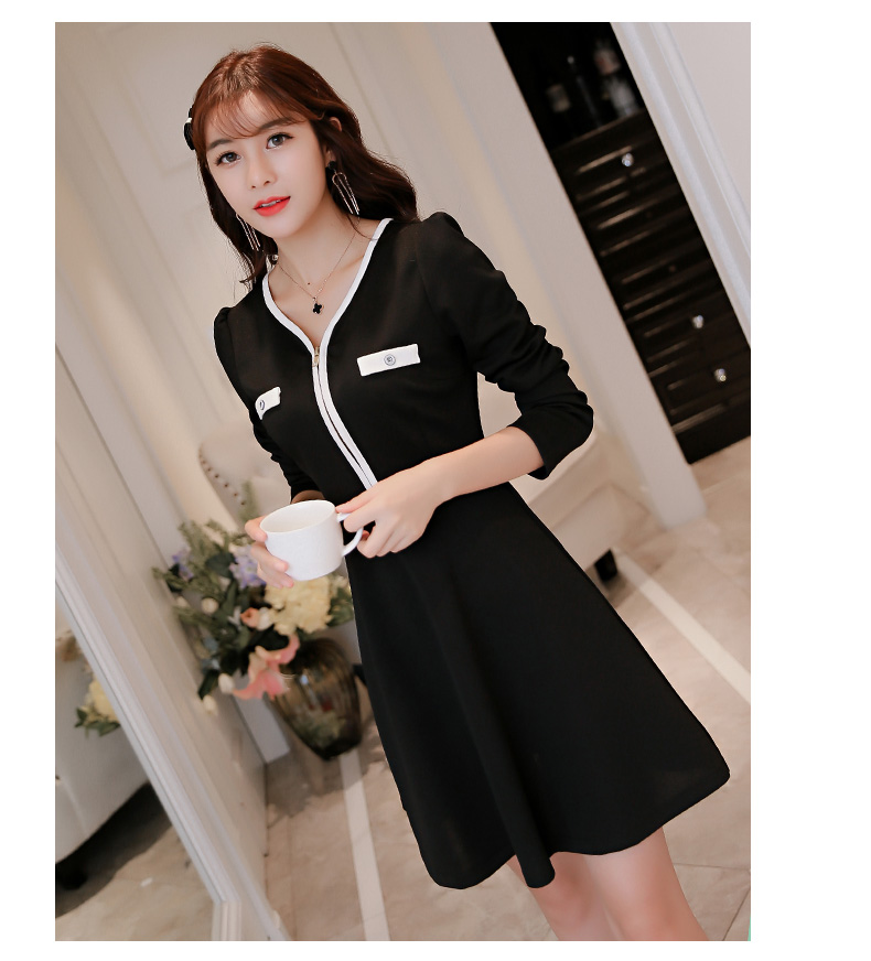 WD3785 Elegant OL Dress Black