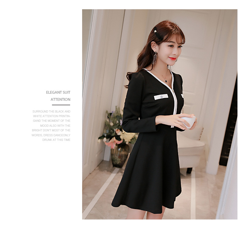 WD3785 Elegant OL Dress Black