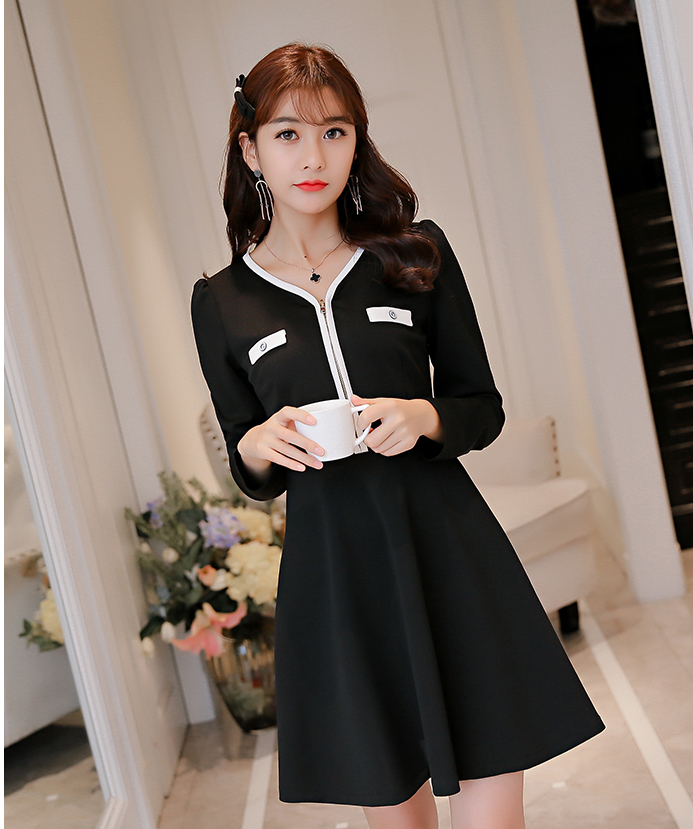 WD3785 Elegant OL Dress Black