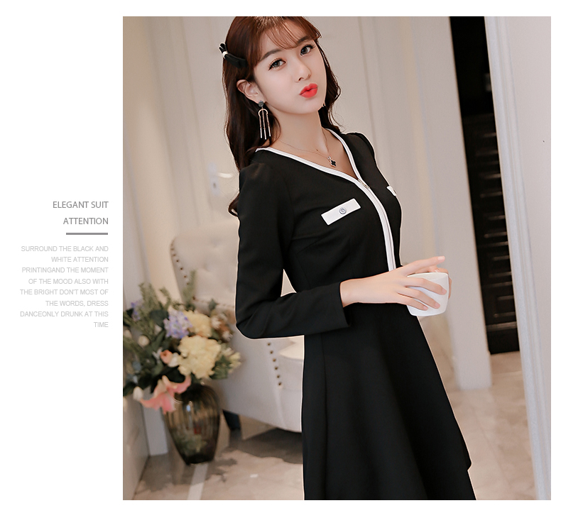 WD3785 Elegant OL Dress Black