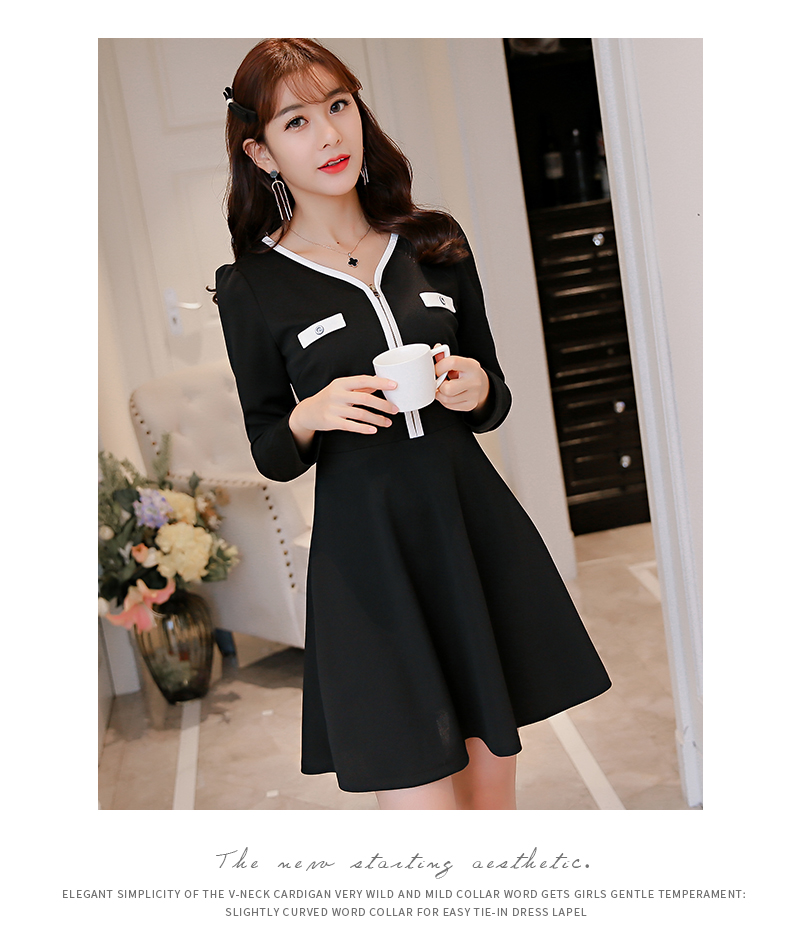 WD3785 Elegant OL Dress Black