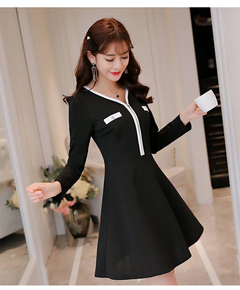 WD3785 Elegant OL Dress Black