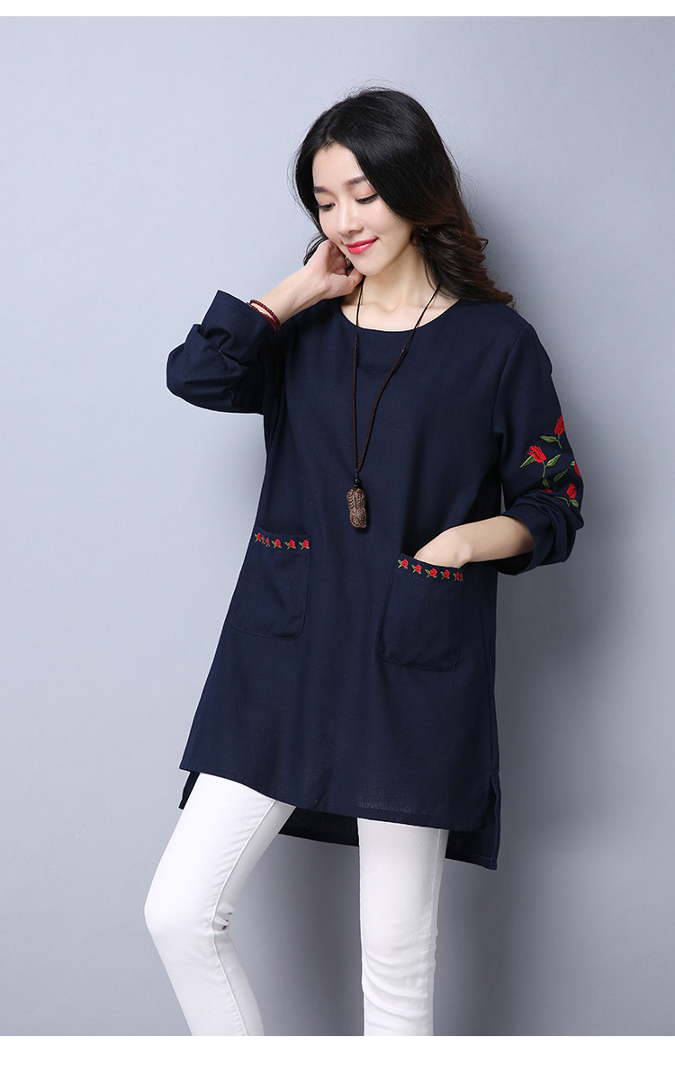 WT7507 Fashion Top Dark Blue