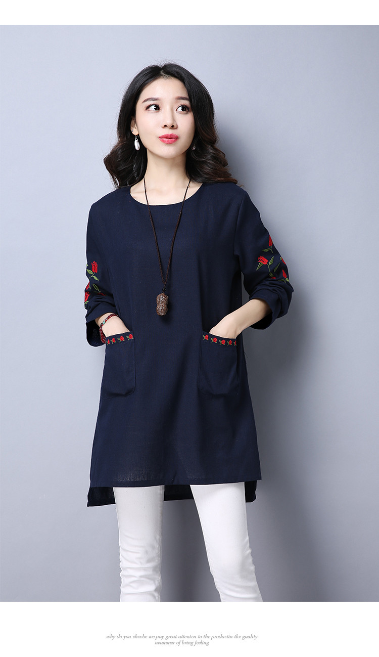 WT7507 Fashion Top Dark Blue